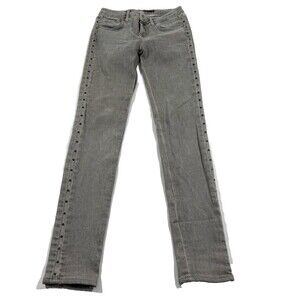 Victoria Beckham Womens Gray Studded Slim Skinny Leg Denim Jeans Pants Sz 25